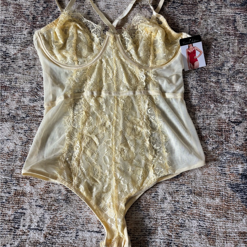Yellow Lace Bodysuit lingerie